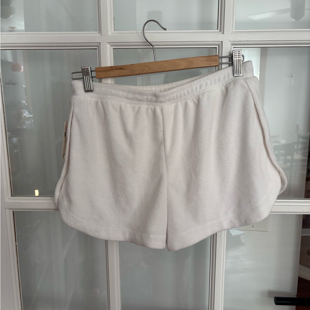 Anthropologie White Terry Cloth Shorts NWT
